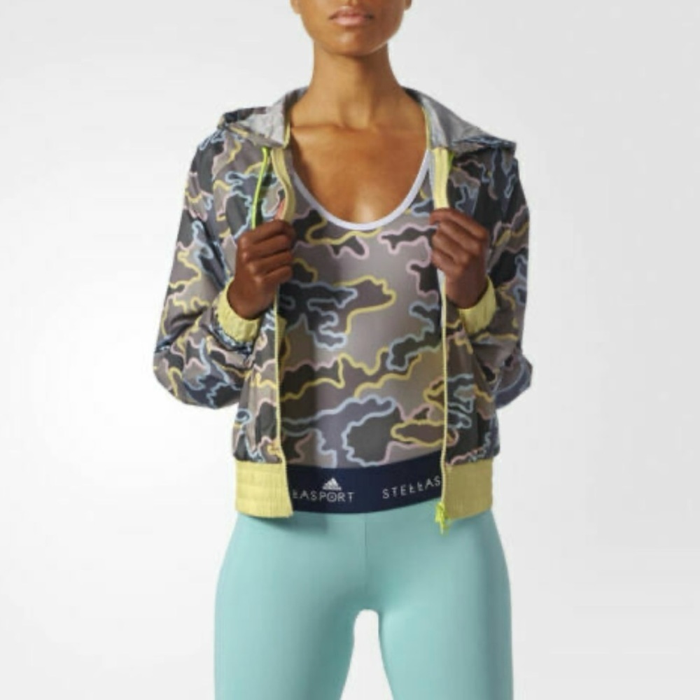 adidas stella mccartney camo camouflage hooded jacket